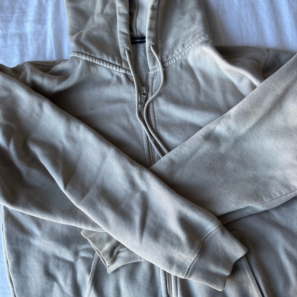 Brandy Melville Tan zip up hoodie